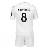 Camiseta Real Madrid Federico Valverde #8 Primera Equipación Replica 2024-25 para niños mangas cortas (+ Pantalones cortos)